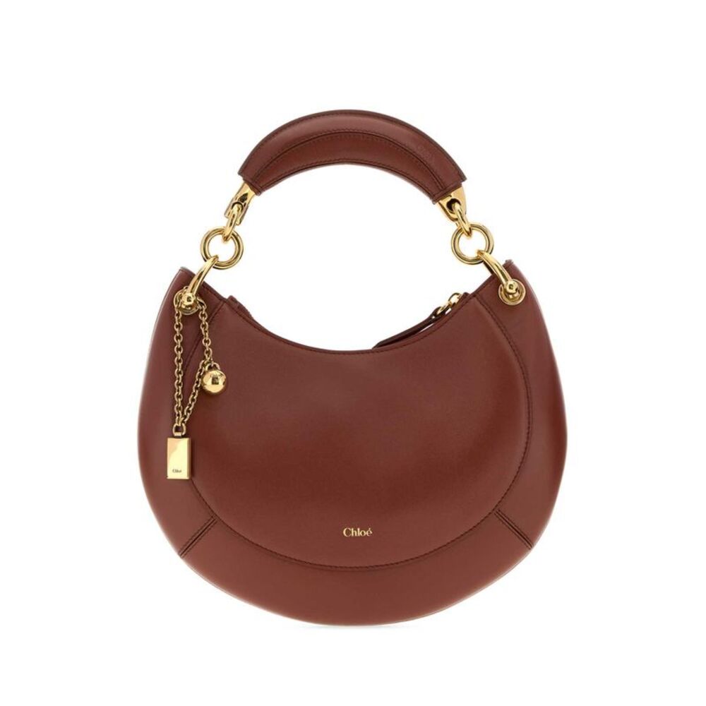 Chloe Women Brick Leather Chloe Banana Handbag